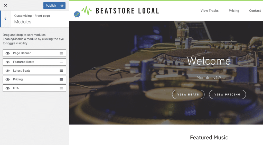 Beat Store UI Theme Moudules